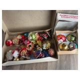 European Hand Blown Glass Holiday Ornaments Lot