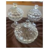Fostoria American Glass Compotes & Covered Dish