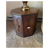 Hexagonal Wood End Table with Storage