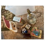 Eclectic Estate Lot: Lamp, Monitor & Collectibles