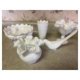 Fenton White Milk Glass Hobnail Collection
