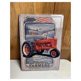 Red Tractor Embossed Tin Wall Sign