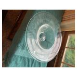 Hand Blown Clear Art Glass Centerpiece Bowl