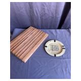 Cutting Board & Ceramic Logo Ashtray Set