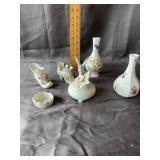 Miniature English Bone China Vases & Figurals