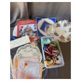Party Craft Lot: Doilies & Ribbons