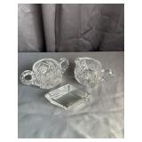 Cut Crystal Creamer & Sugar Bowl Set