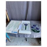 Stained Glass Floral Panels & Mika Glass Lot