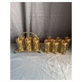 Culver Valencia 22k Gold Collins Glass Set