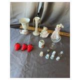 Porcelain Figurines & Glass Strawberry Decor Lot