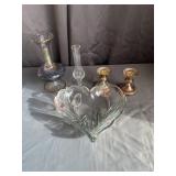 Assorted Glassware & Iridescent Vase