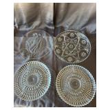 Clear Glass Serving Platters & Relish Dishes