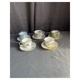 English Bone China Teacups & Saucers Set