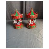 Holiday Musical Carousel Figurines with Santa