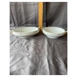 Japanese Floral Gilt Trim Serving Bowls - Set of 2