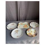 Antique Hand Painted Porcelain Dishes & Plates