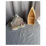 Alpine Ski Lodge & Rowboat Display Shelf