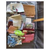 Quilting Fabric Remnants & Sewing Kit Lot
