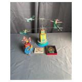 Tin Litho Wind-Up Carousel & Monkey Circus Toys