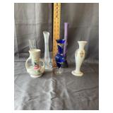 Art Glass & Porcelain Miniature Bud Vases