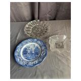 Liberty Blue Plate & Glass Tableware Lot
