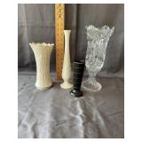 Lenox Porcelain Vases & Glass Hurricane Lamp