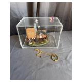 Cottage Diorama & Owl Necklace Set