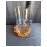 Clear Beverage Dispenser on Wooden Stand