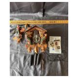 Carved Quartz Cuckoo Clock with Birds & Leaves