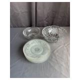 Crystal Floral Bowl & Glass Salad Plates