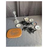 Eclectic Home Decor Lot: Candlesticks & Plates