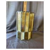 Mid Century Amber Slag Glass Pendant Shade