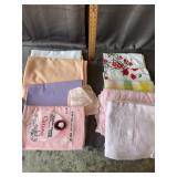 Assorted Tablecloths & Cameo Vinyl Cover