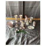 Porcelain Lady Poodles & Bud Vases