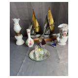 Decorative Collection: Brass Sailboat & Lamp