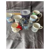 Ceramic & Glass Mugs with Candleholder Set