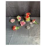 Porcelain & Glass Floral Figurines Collection