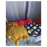 Assorted Crochet Afghans & Wool Blankets
