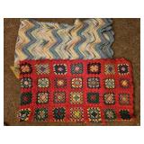 AFGHANS 2 FOR ONE MONEY-HANDMADE & NICE