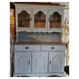 PAINTED CHINA CABINET W/GLASS DOORS ON TOP
