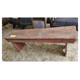 PRIMITIVE WOODEN BENCH APPROX. 4 FOOT LONG