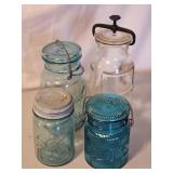BLUE BALL JARS & WHEATON