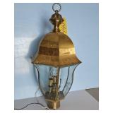 GLASS & BRASS POST ELECT. OUTSIDE LIGHT