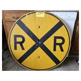 RAIL ROAD CROSSING SIGN METAL APPROX. 36 INCHES IN