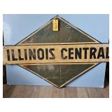 ILLINOIS CENTRAL METAL SIGN  DIAMOND SHAPE &