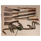 MEAT HOOKS, BUTCHER KNI VES MODERN CLEAVERS
