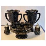 2-AMETHYST 7" GLASS TROPHY VASES-SMITH? & FENTON