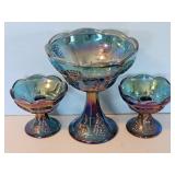 CARNIVAL GLASS SPIRT OF 76 PLATES/CANDY DISHES