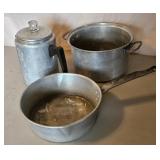 METAL COFFEE POT & PANS