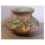 7 Inch BALDIN VASE W/APPLES BY Weller Pottery